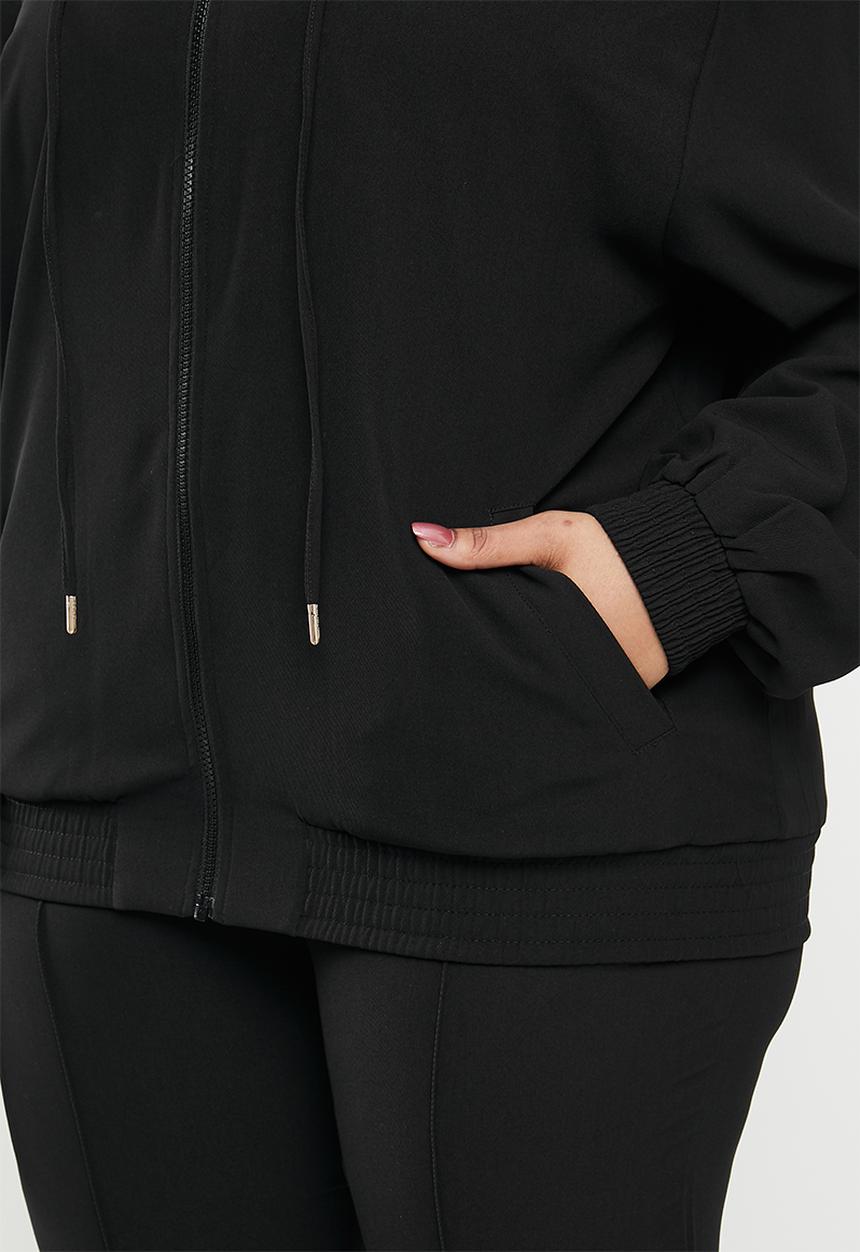 POLO - Plus amelia woven tracksuit jacket - black