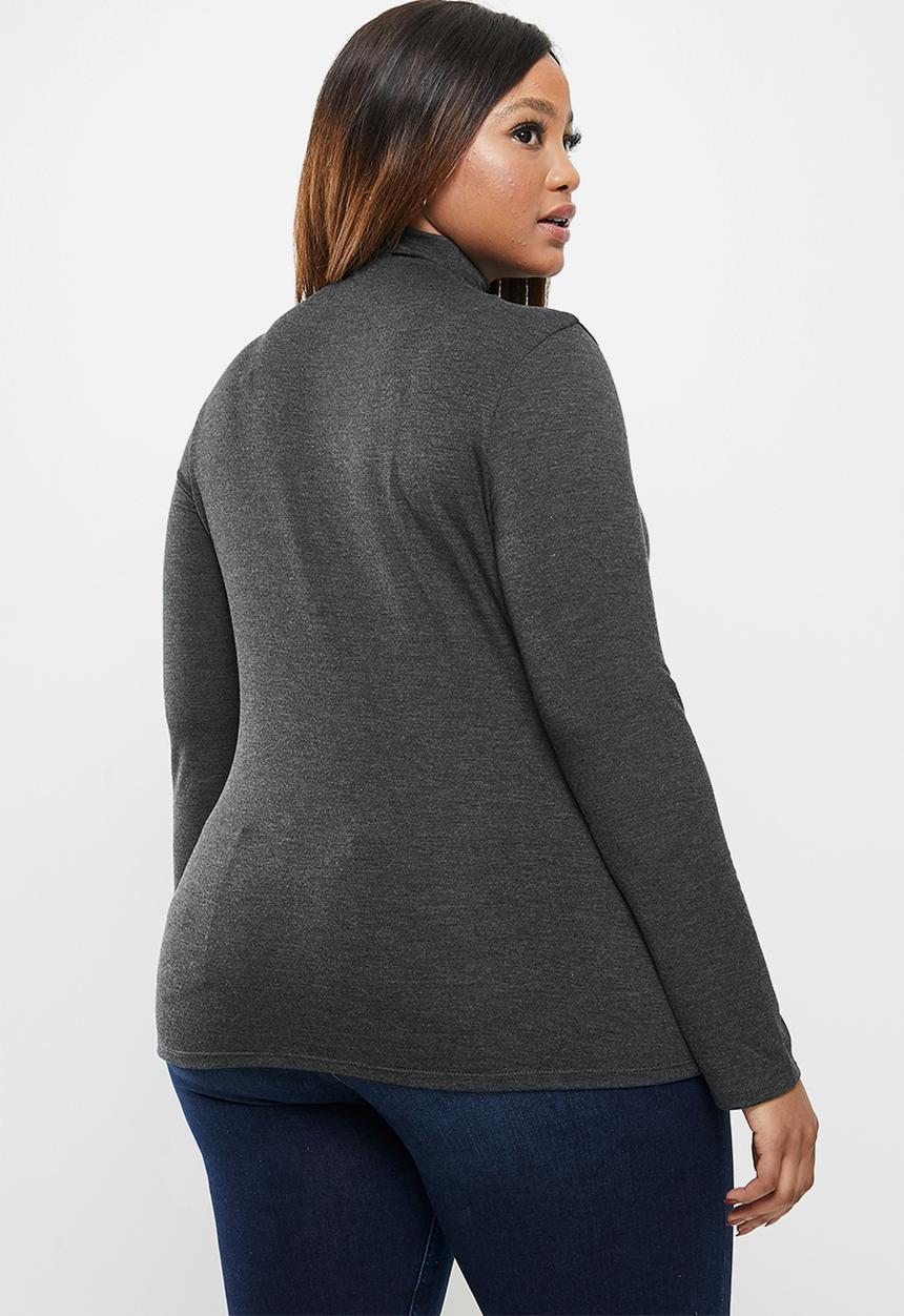 POLO - Plus tamara long sleeve second skin t-shirt - charcoal