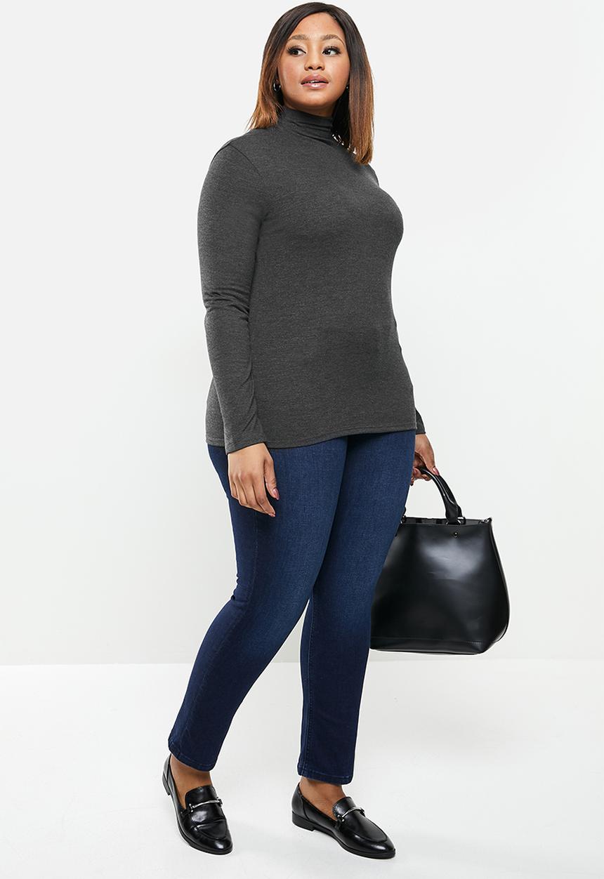 POLO - Plus tamara long sleeve second skin t-shirt - charcoal