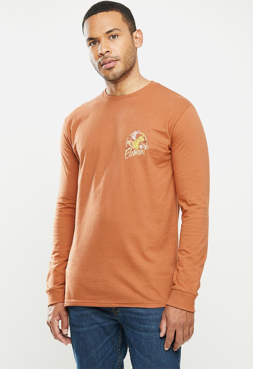 Element - Tiger palm long sleeve tee - orange