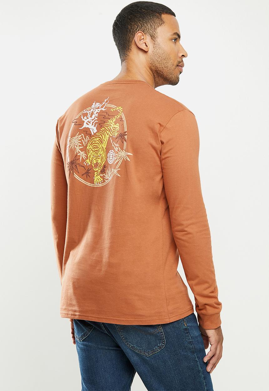 Element - Tiger palm long sleeve tee - orange