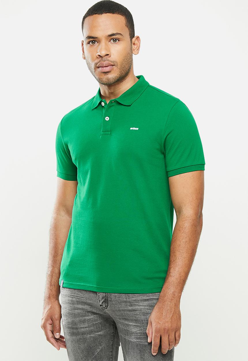 urban° - Mens urban small logo golfer - green