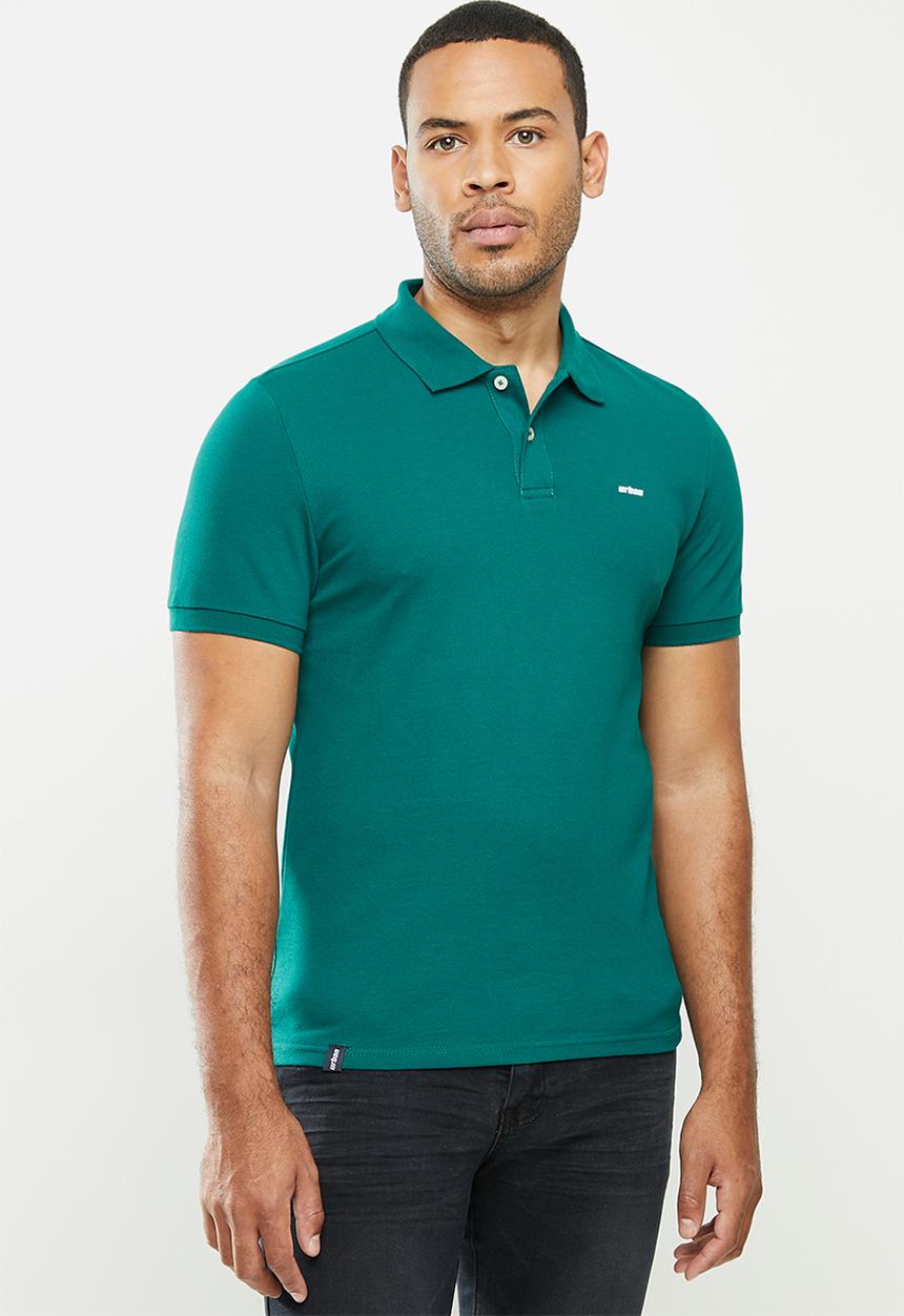 urban° - Mens urban small logo golfer - teal
