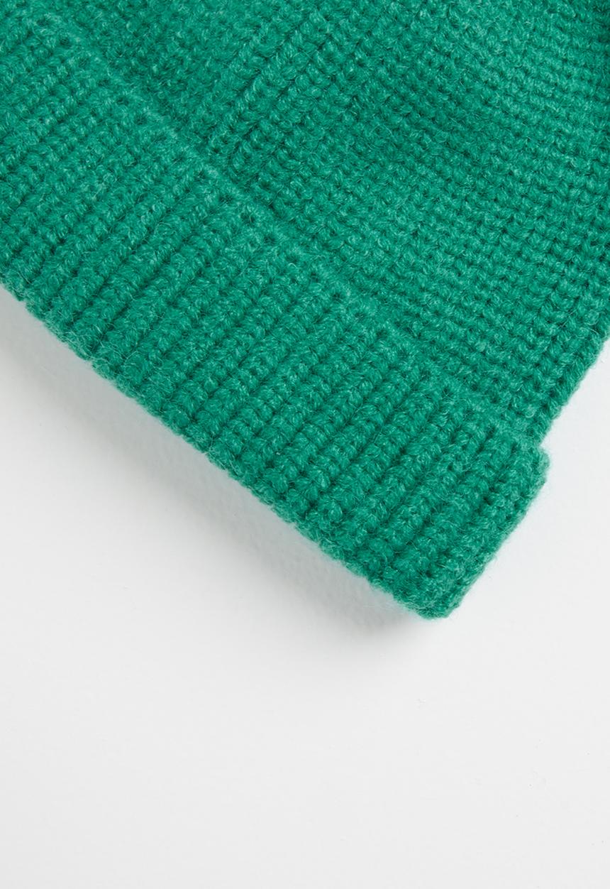 Pop Candy - Ear detail turn up beanie - green & orange 
