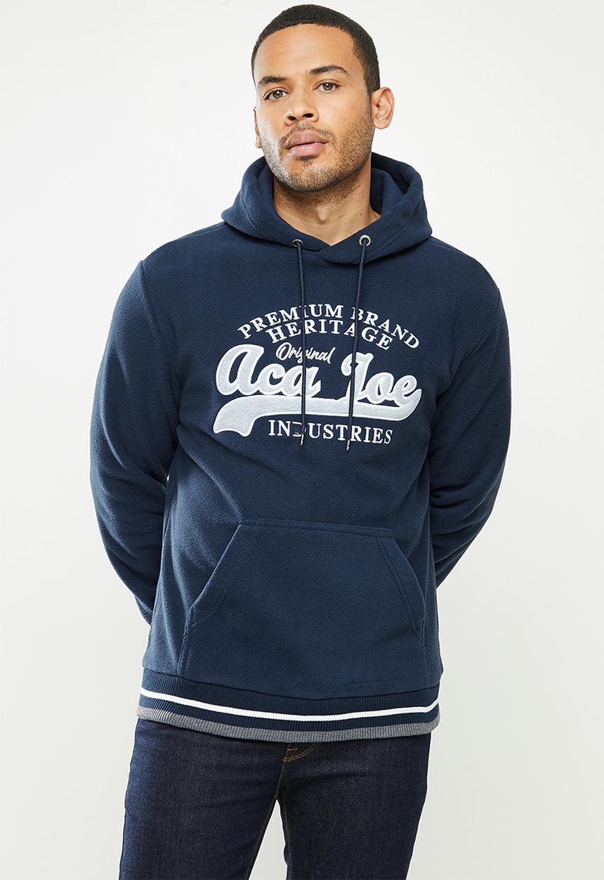 Aca Joe - Aca Joe polar fleece hoodie - navy