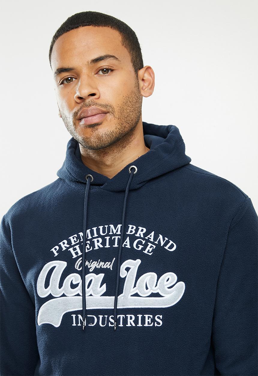 Aca Joe - Aca Joe polar fleece hoodie - navy