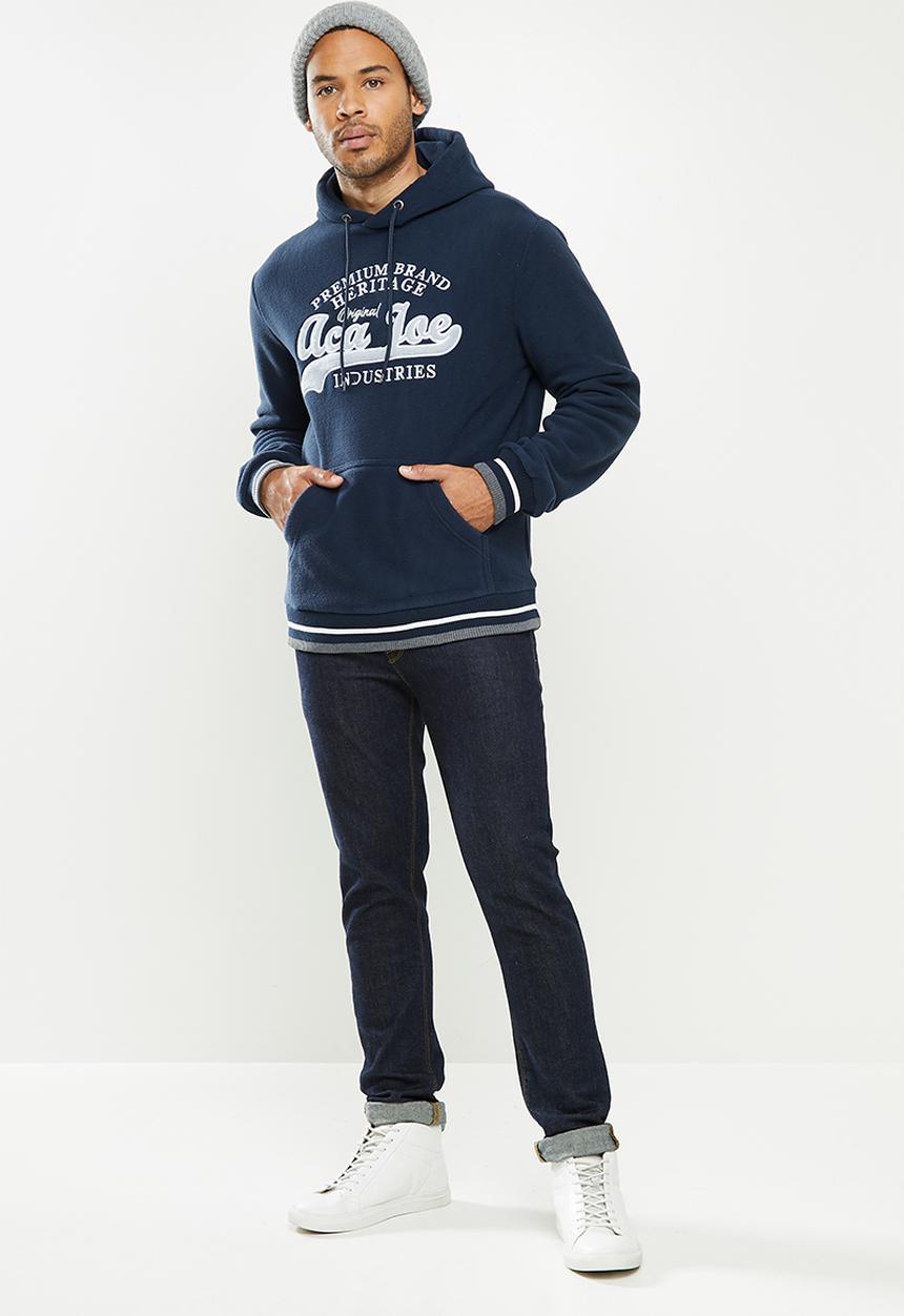 Aca Joe - Aca Joe polar fleece hoodie - navy