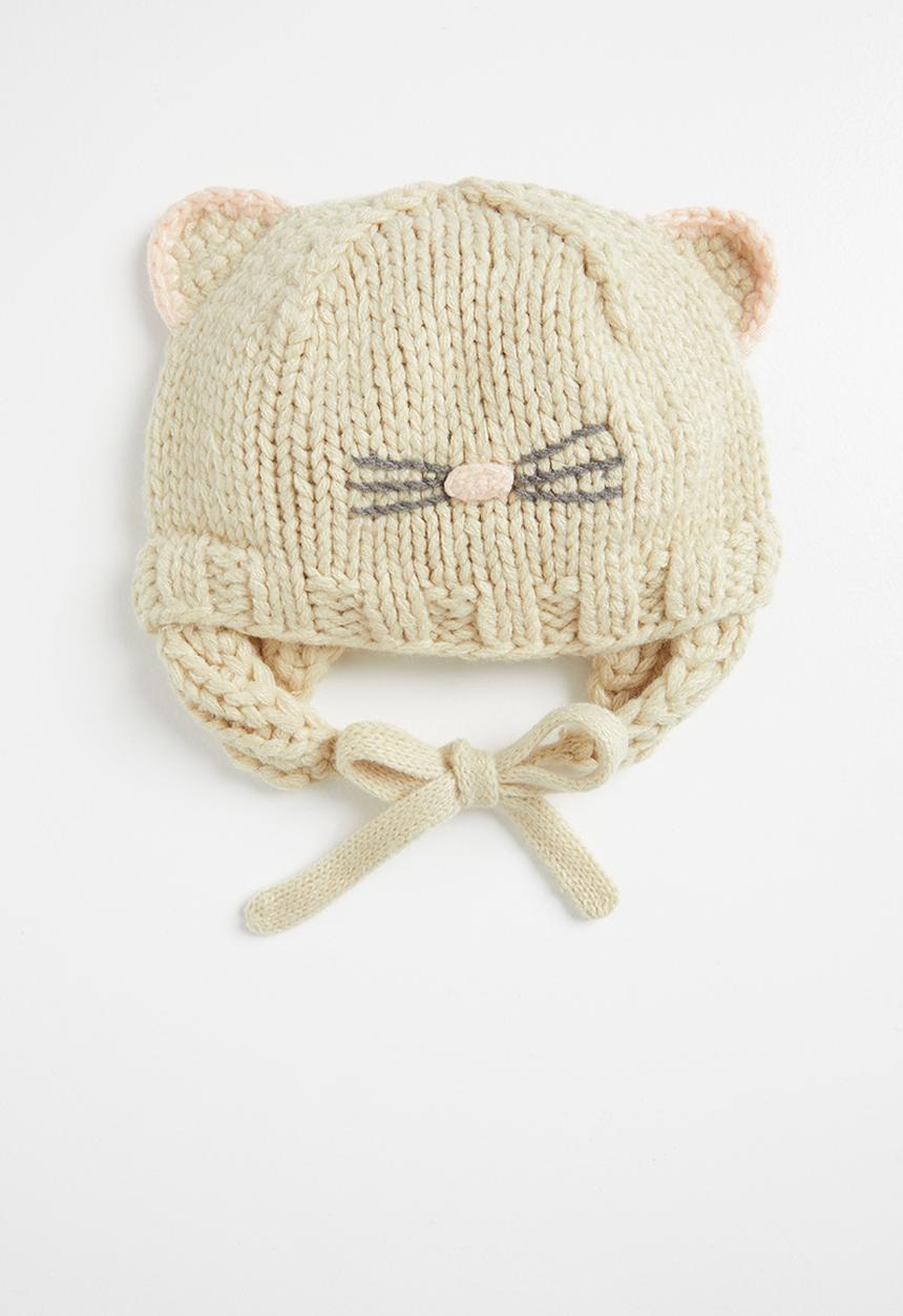Pop Candy - Girls cat beanie - beige 