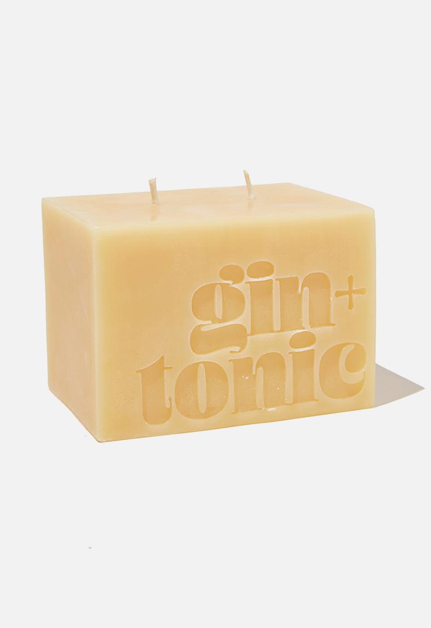 Typo - Large block candle-mustard gin & tonic!