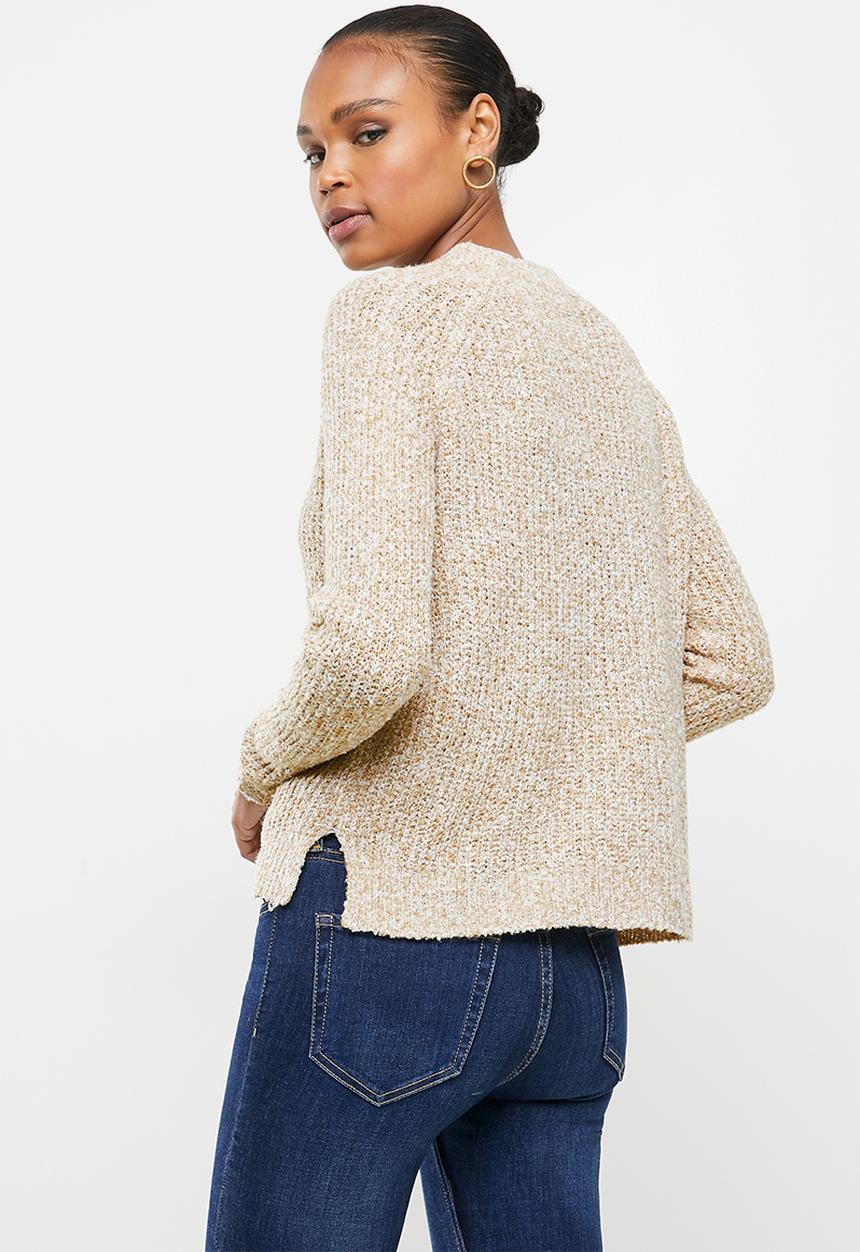 Vero Moda - Tracy long sleeve o-neck raglan knit - beige 