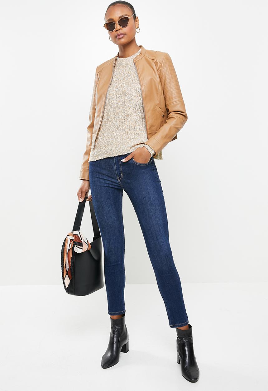 Vero Moda - Tracy long sleeve o-neck raglan knit - beige 
