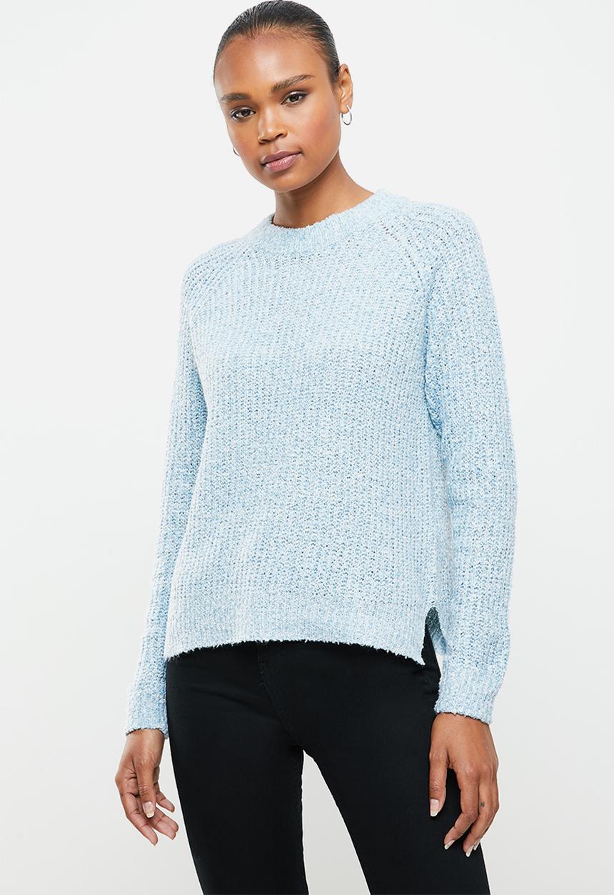 Vero Moda - Tracy long sleeve o-neck raglan knit - blue