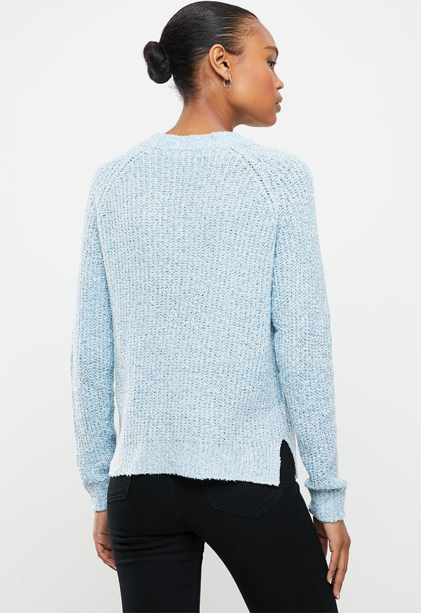 Vero Moda - Tracy long sleeve o-neck raglan knit - blue