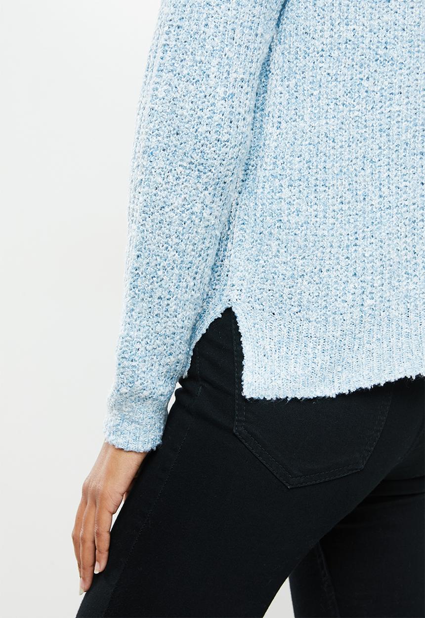 Vero Moda - Tracy long sleeve o-neck raglan knit - blue