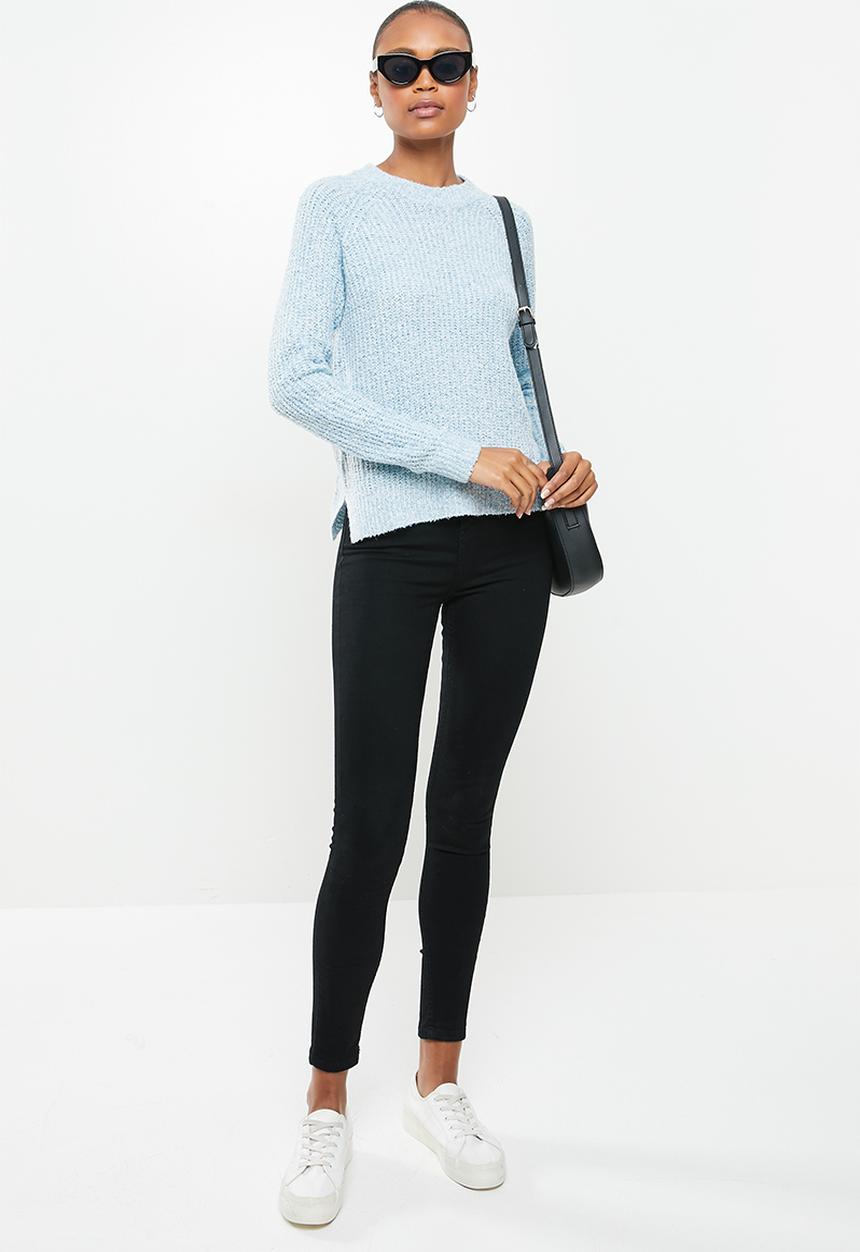Vero Moda - Tracy long sleeve o-neck raglan knit - blue