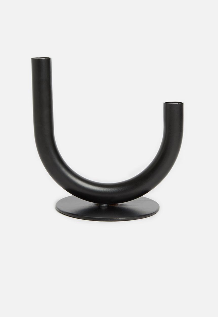 Sixth Floor - U-shaped candle holder - black