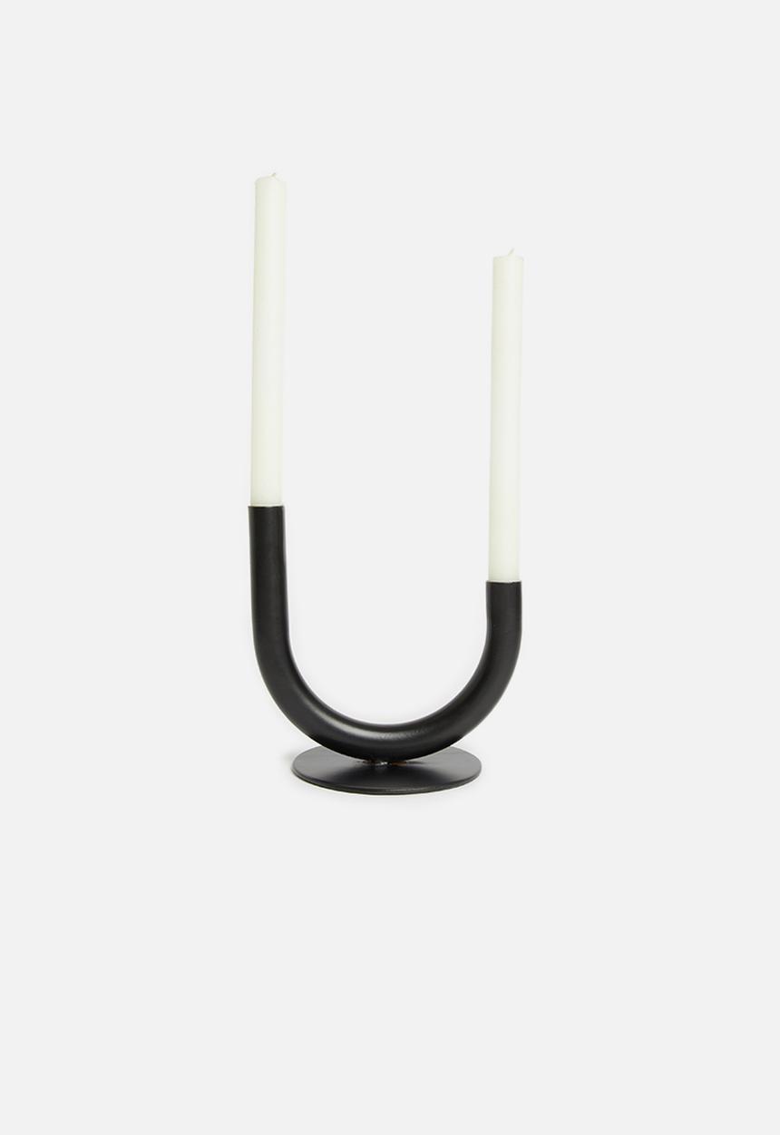 Sixth Floor - U-shaped candle holder - black