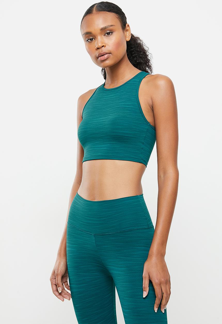 Fitgymwear - Space-dye preto crop - green