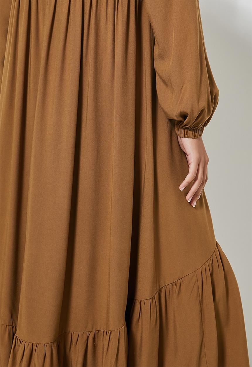 Superbalist - Mandarin collar tiered dress - tan