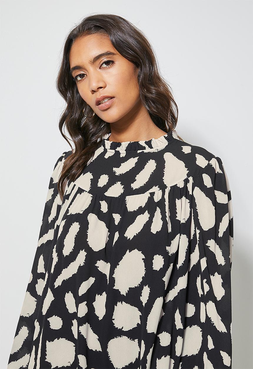 Superbalist - Midi gypsy dress - black & beige 
