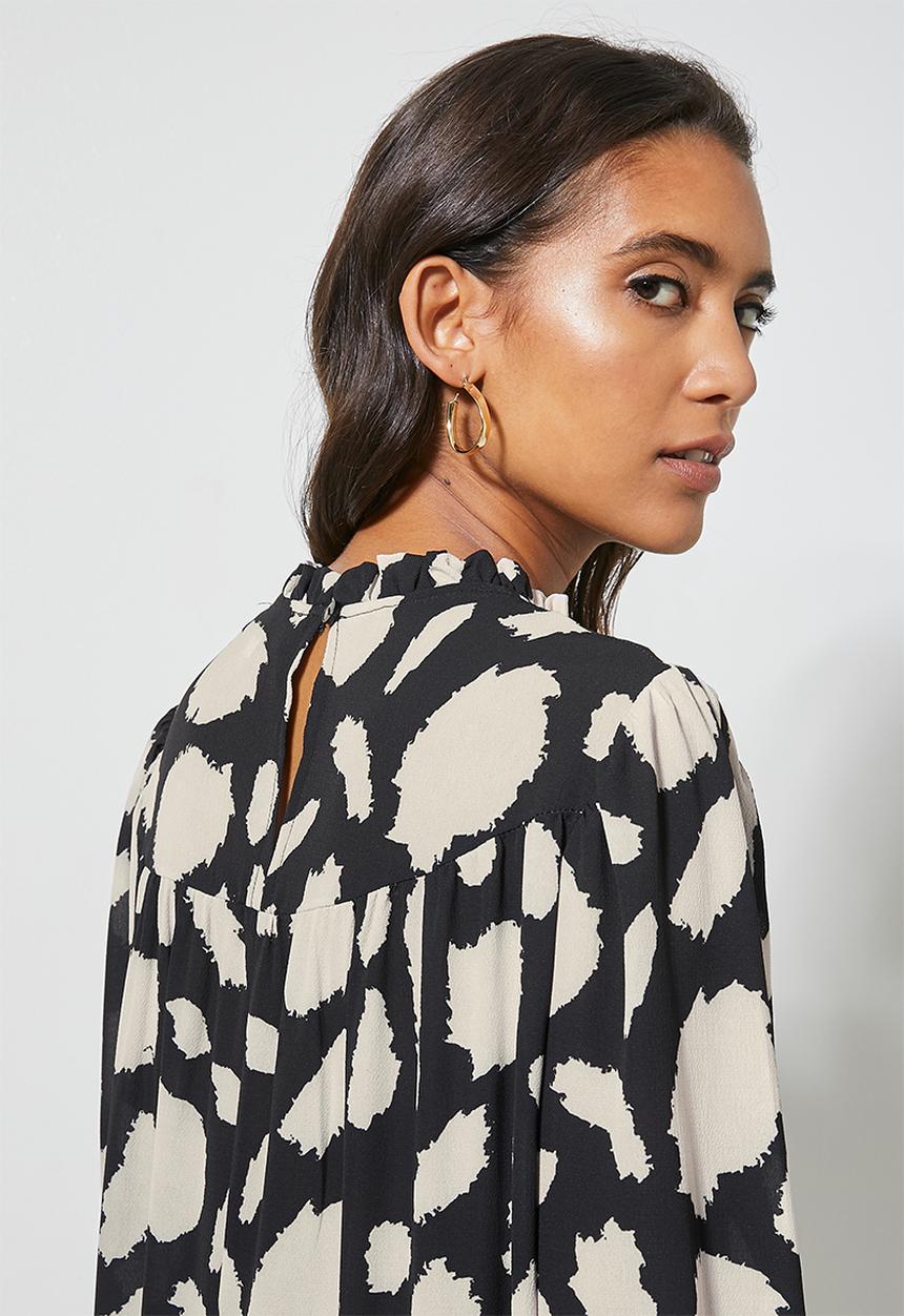 Superbalist - Midi gypsy dress - black & beige 