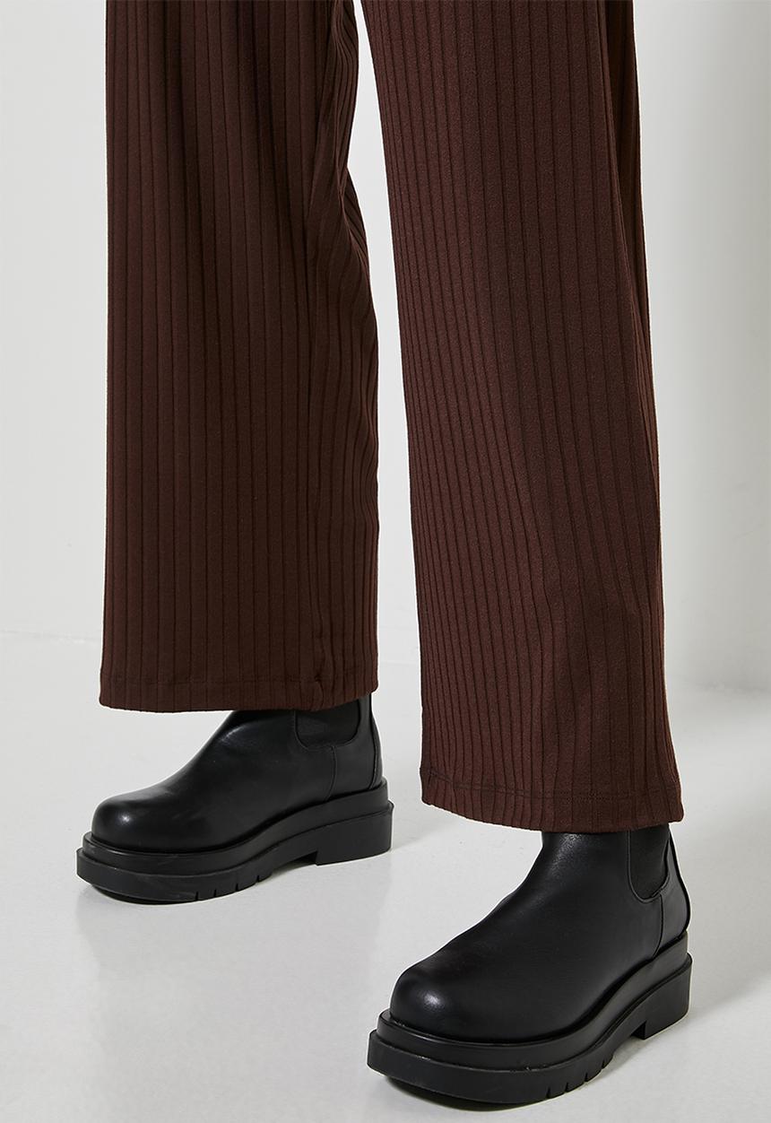 Superbalist - Knit rib wide leg - chocolate brown