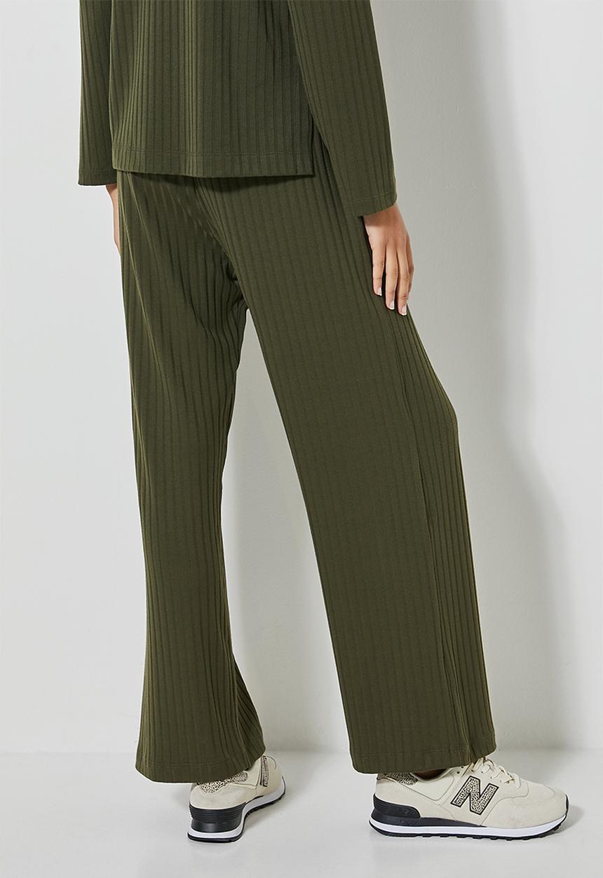 Superbalist - Knit rib wide leg - khaki