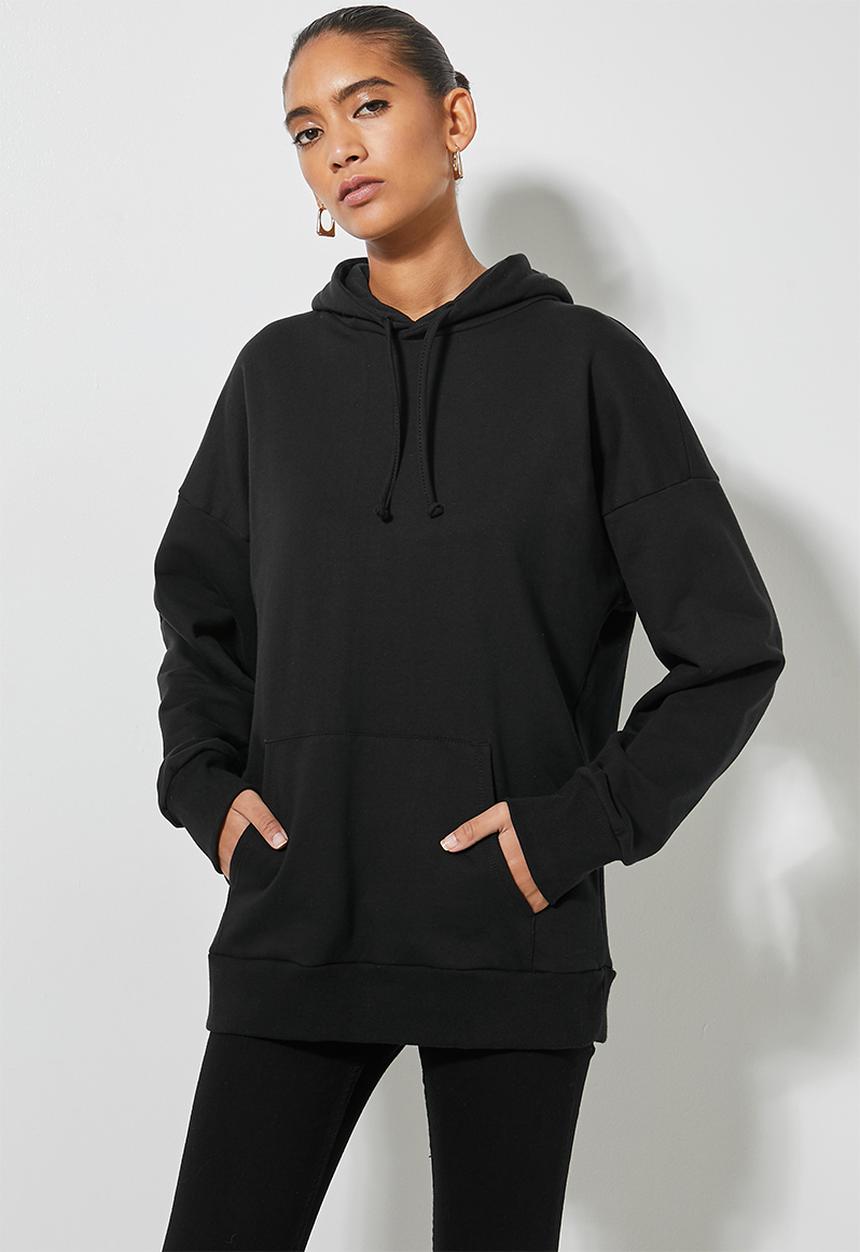Superbalist - Long line hoodie - black