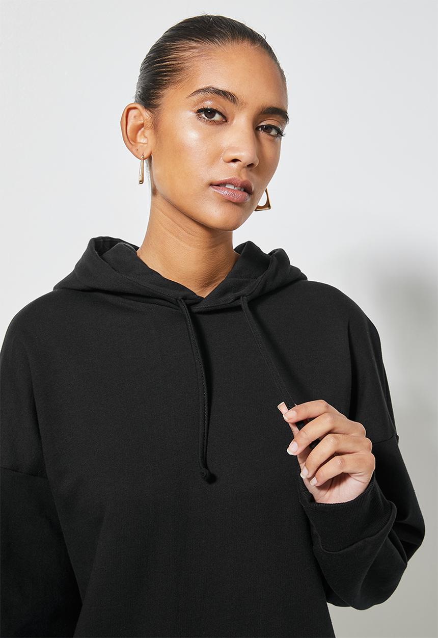 Superbalist - Long line hoodie - black