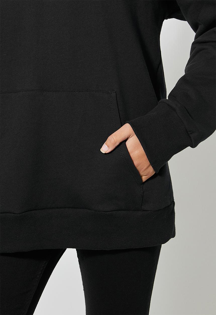 Superbalist - Long line hoodie - black