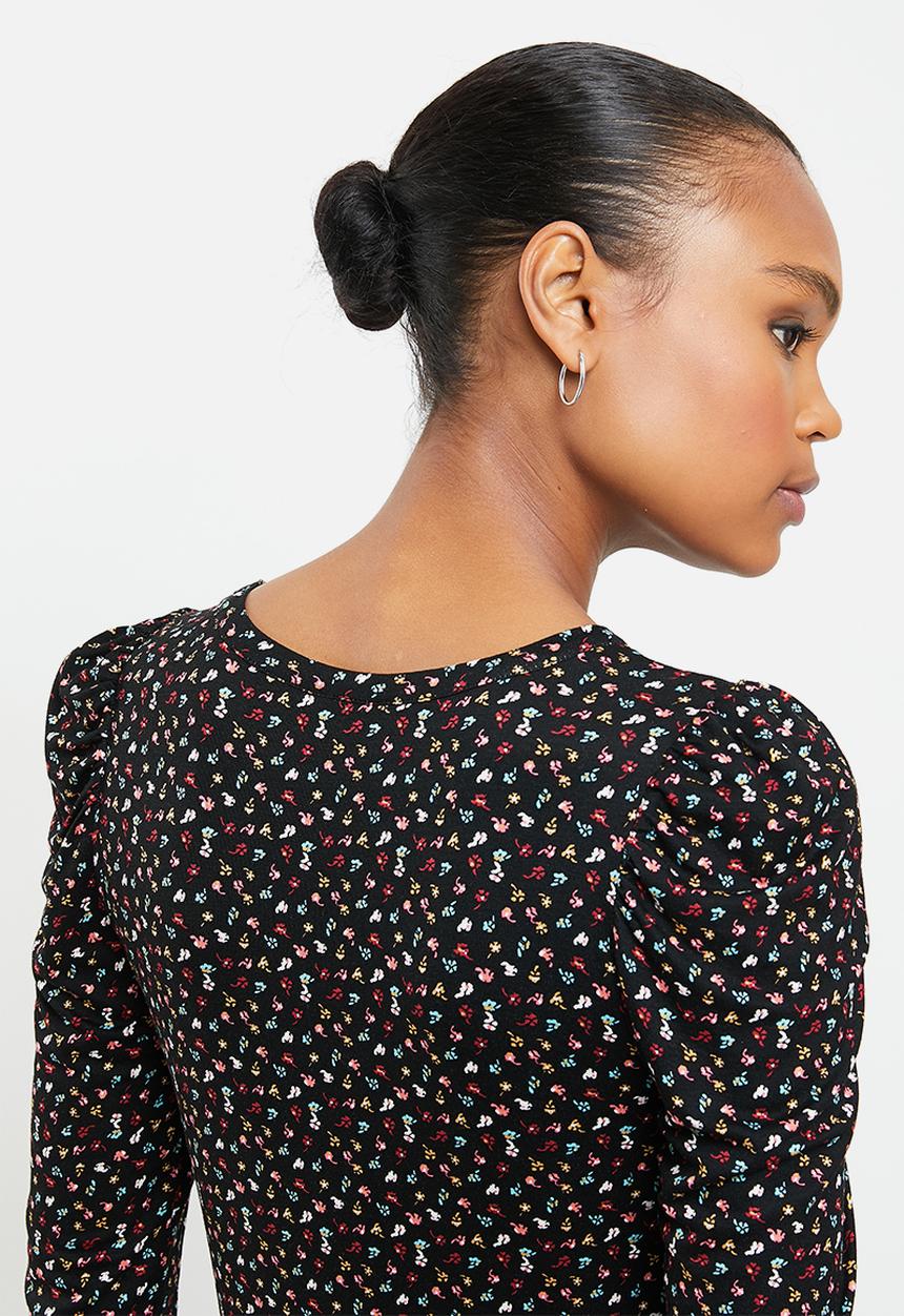 Jacqueline de Yong - Hailey dot 2/4 o-neck top - black 