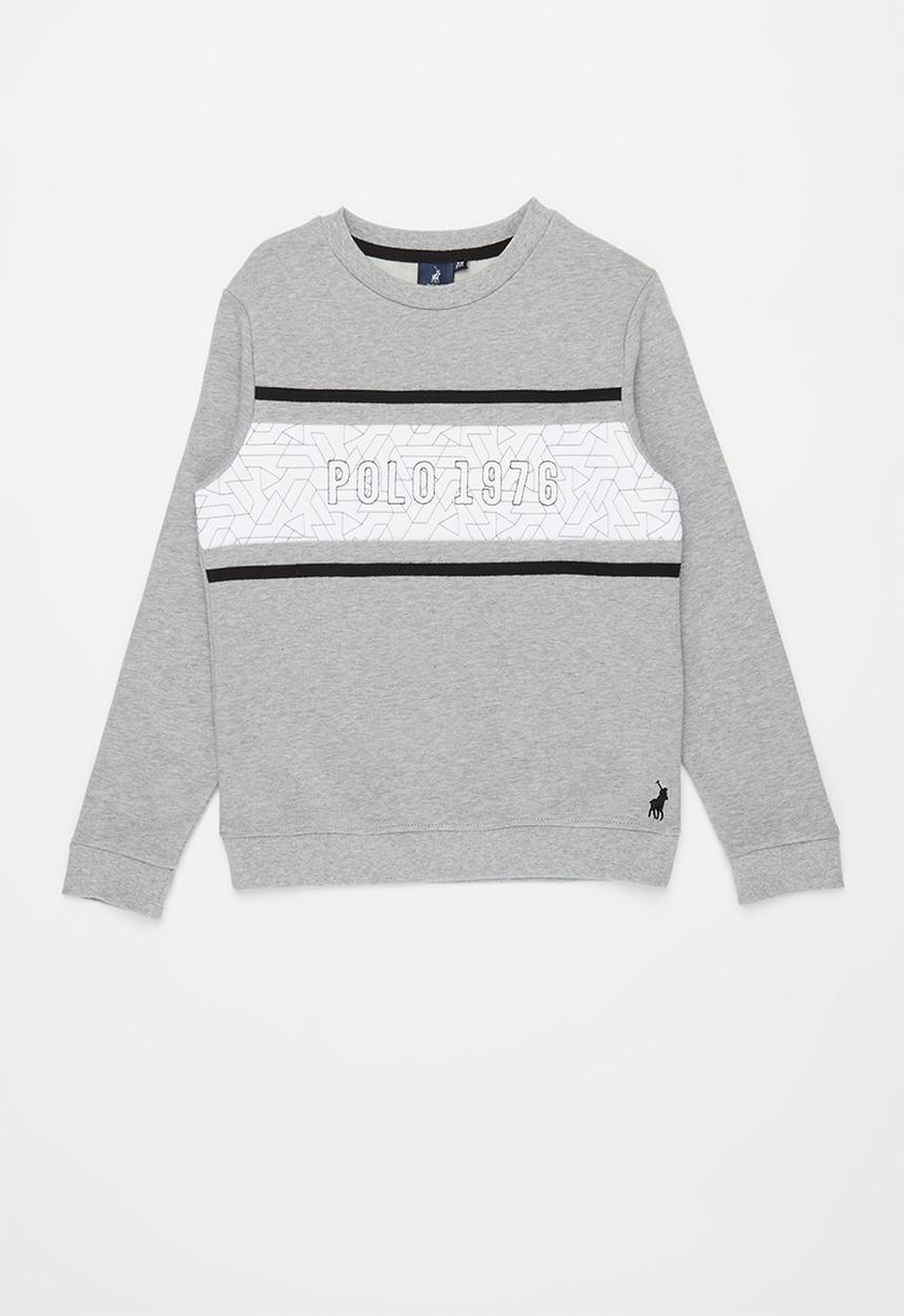 POLO - Boys jackson quilted artwork sweater - grey