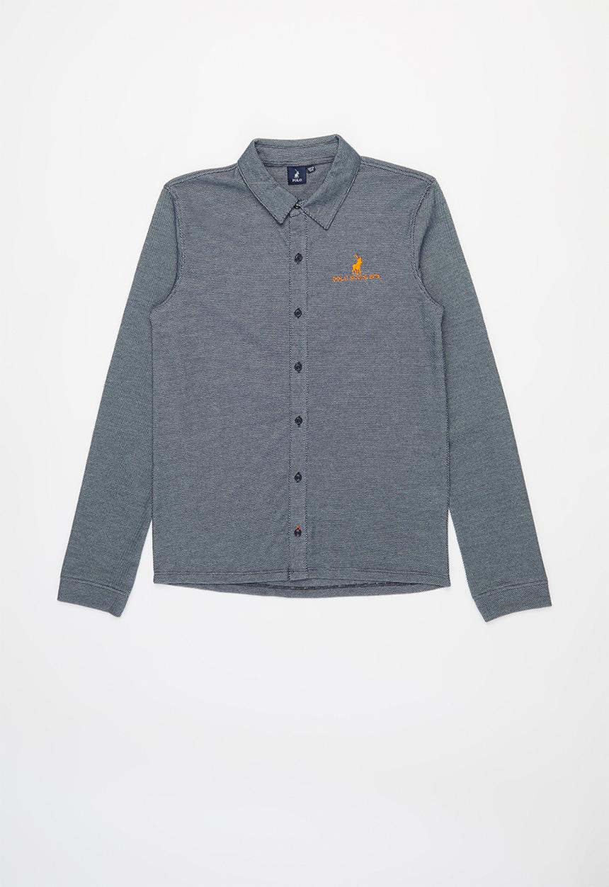 POLO - Boys adrian long sleeve shirt- navy