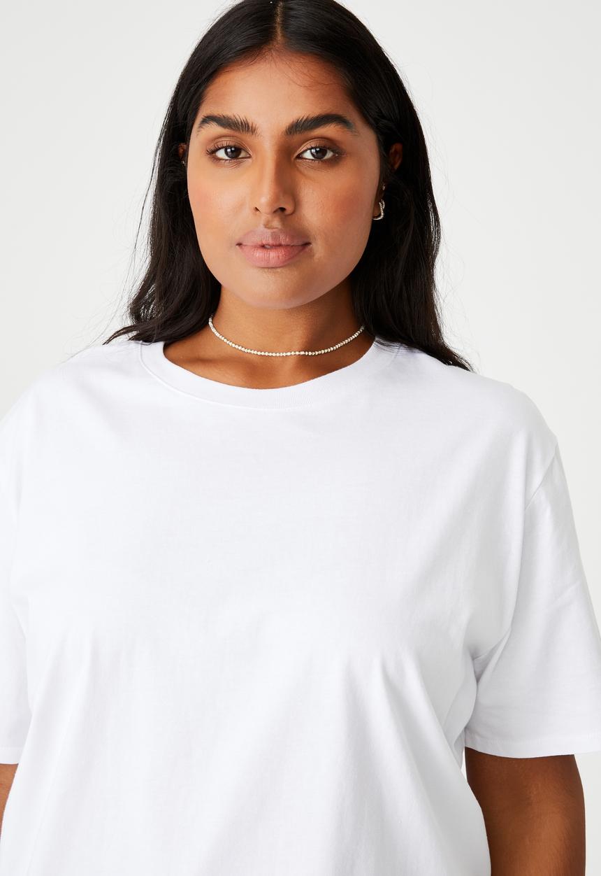 Cotton On - Curve dad short sleeve tee - white