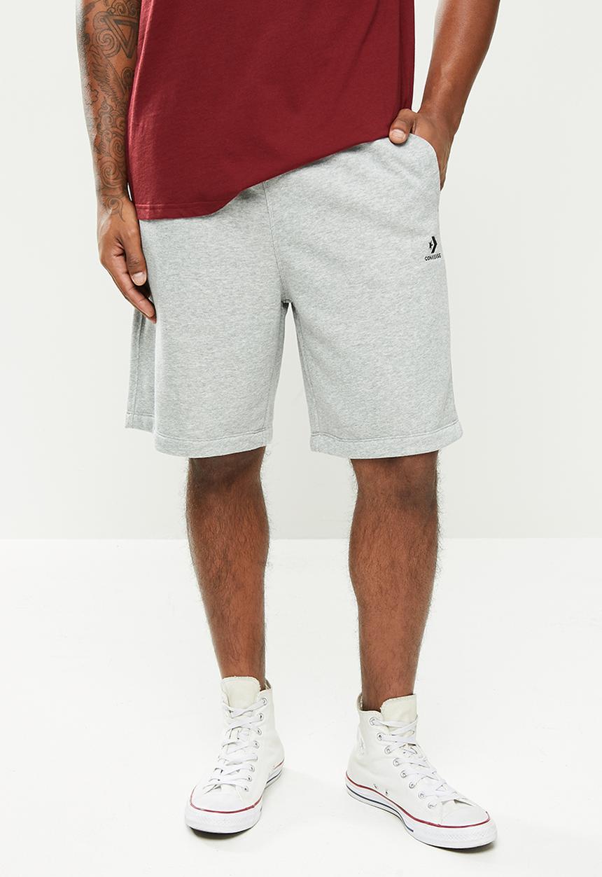 Converse - Embroidered star chevron french terry short - grey 