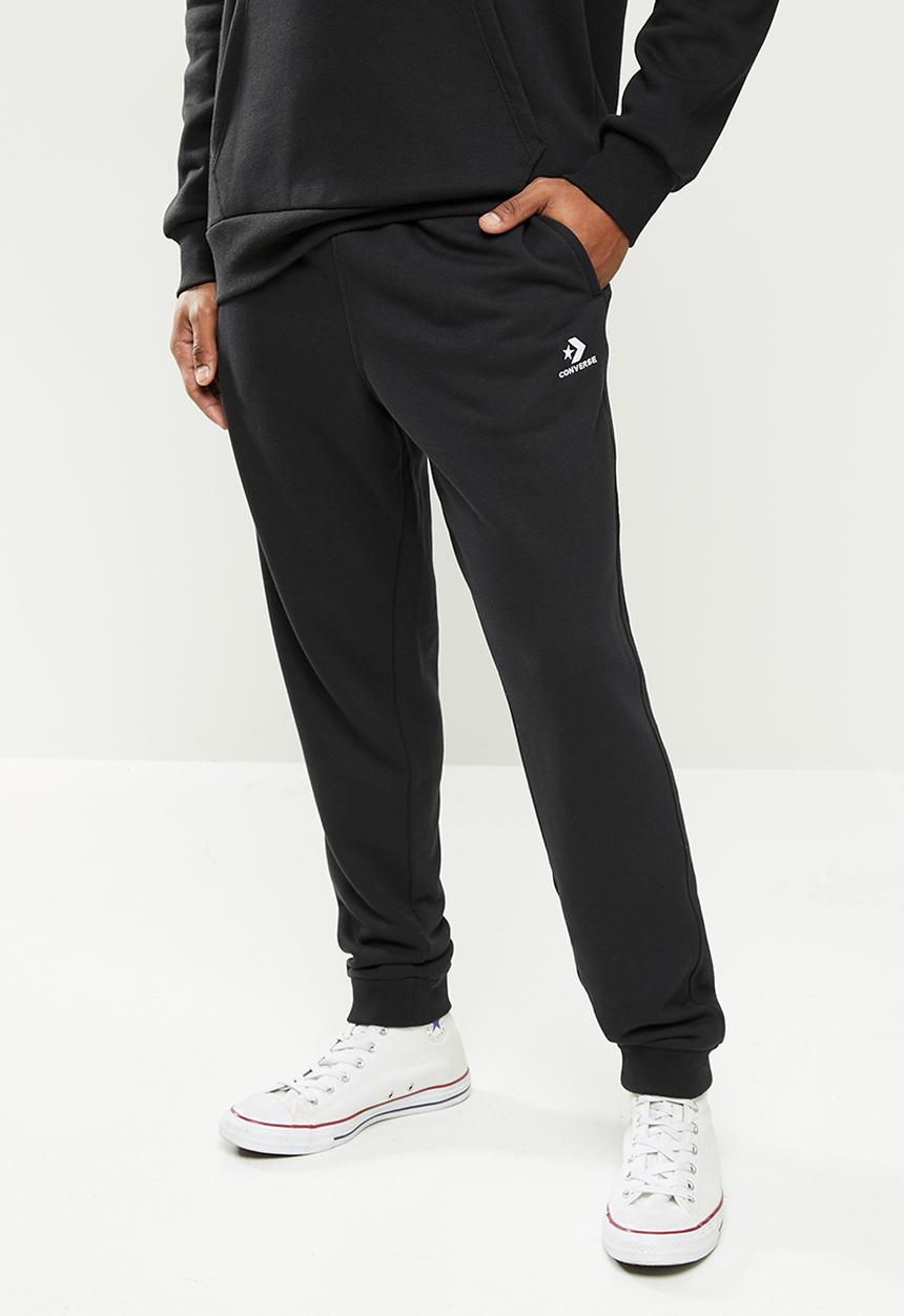 Converse - Converse embroidered star chevron french terry jogger - black