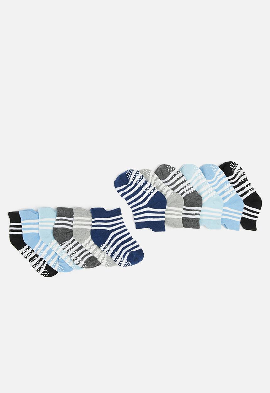 Pop Candy - Baby boys 6 pack stripe socks - multi