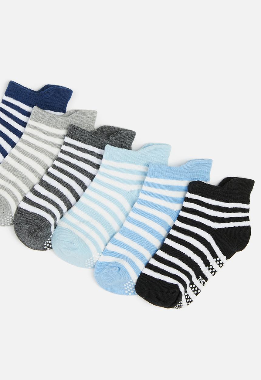 Pop Candy - Baby boys 6 pack stripe socks - multi