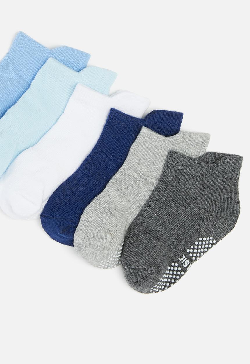 Pop Candy - Baby boys 6 pack plain socks - multi
