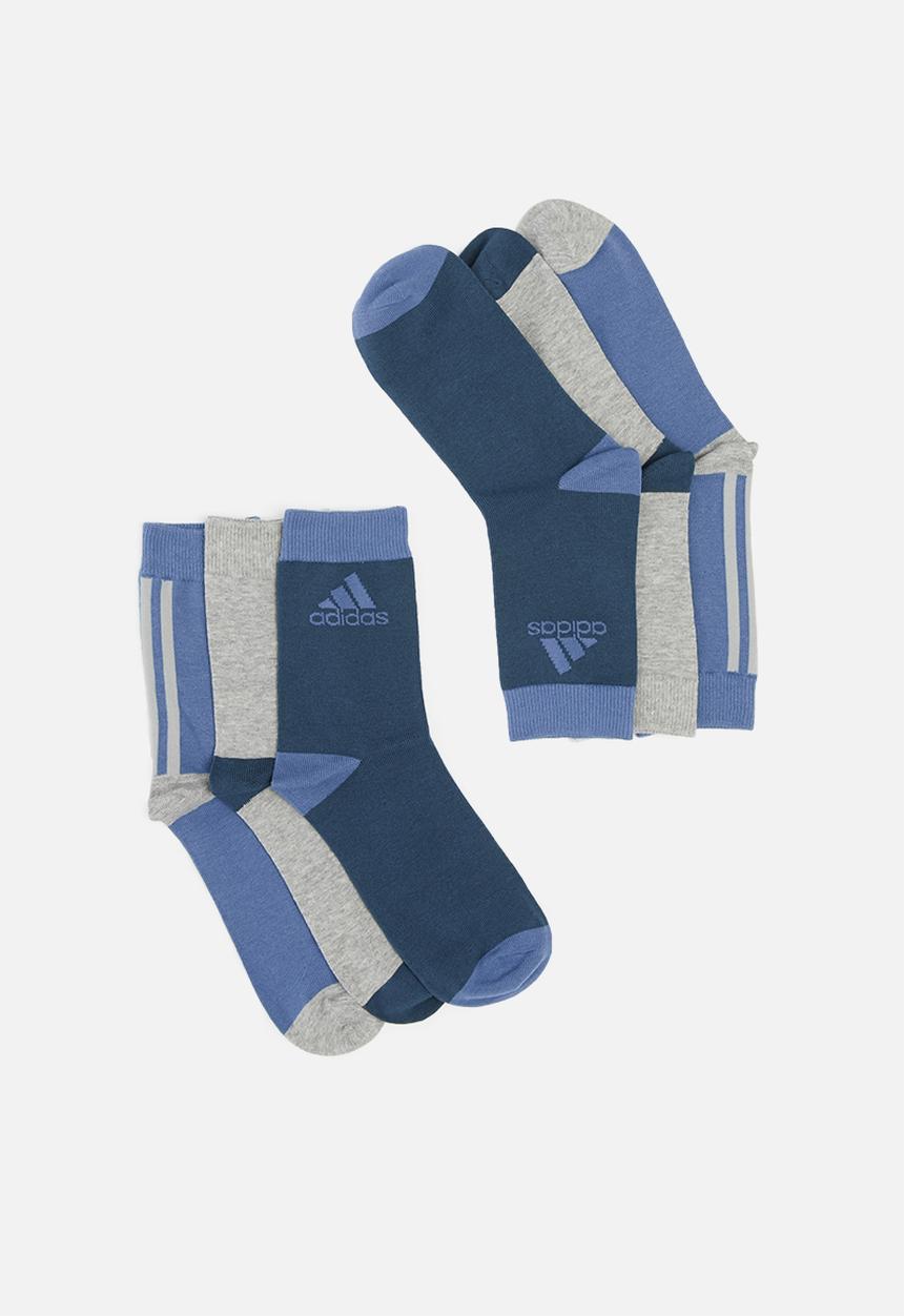 adidas Originals - Lk 3 pack ankle socks - blue & grey