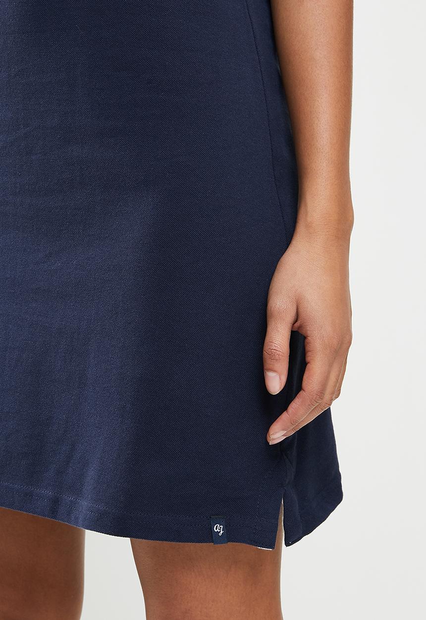 Aca Joe - Contrast collar sj dress - navy & green