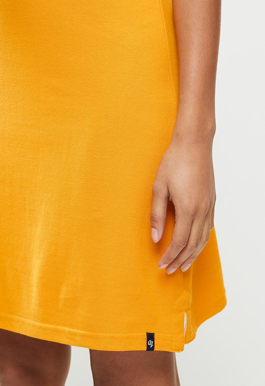 Aca Joe - Contrast collar sj dress - mustard