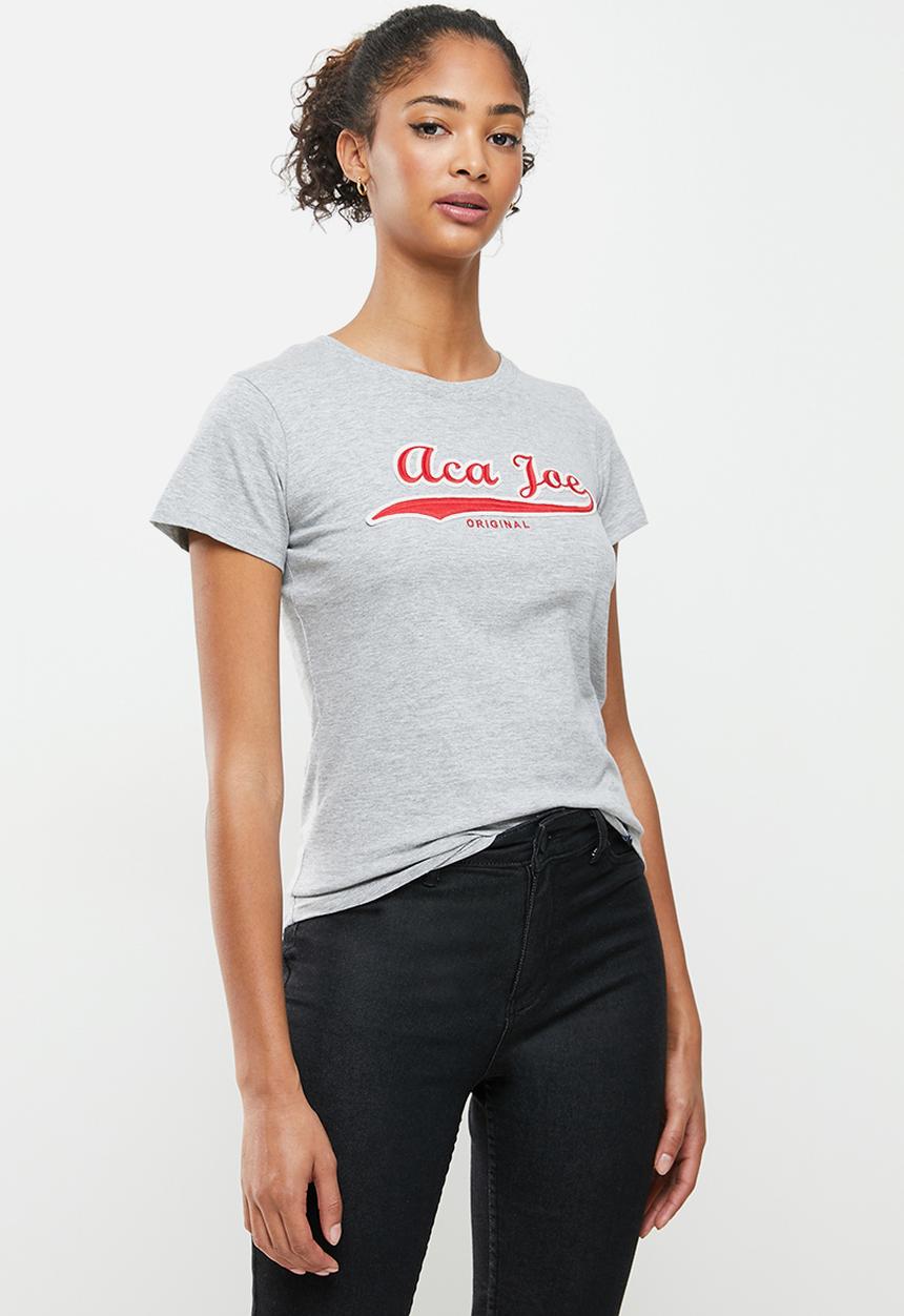 Aca Joe - Crew short sleeve tee - grey melange