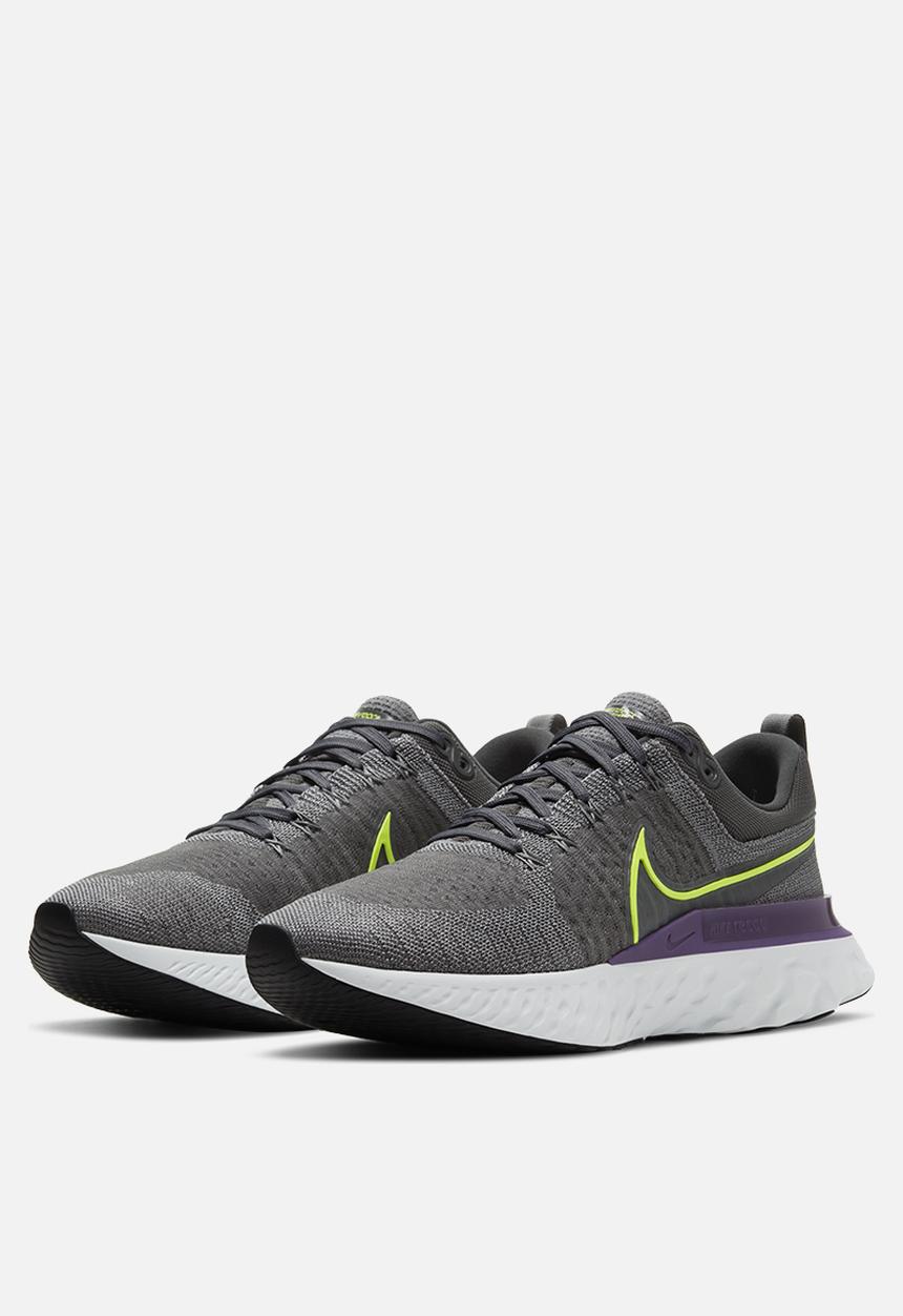 Nike - React infinity run flyknit 2 - particle grey/volt-iron grey-wild berry