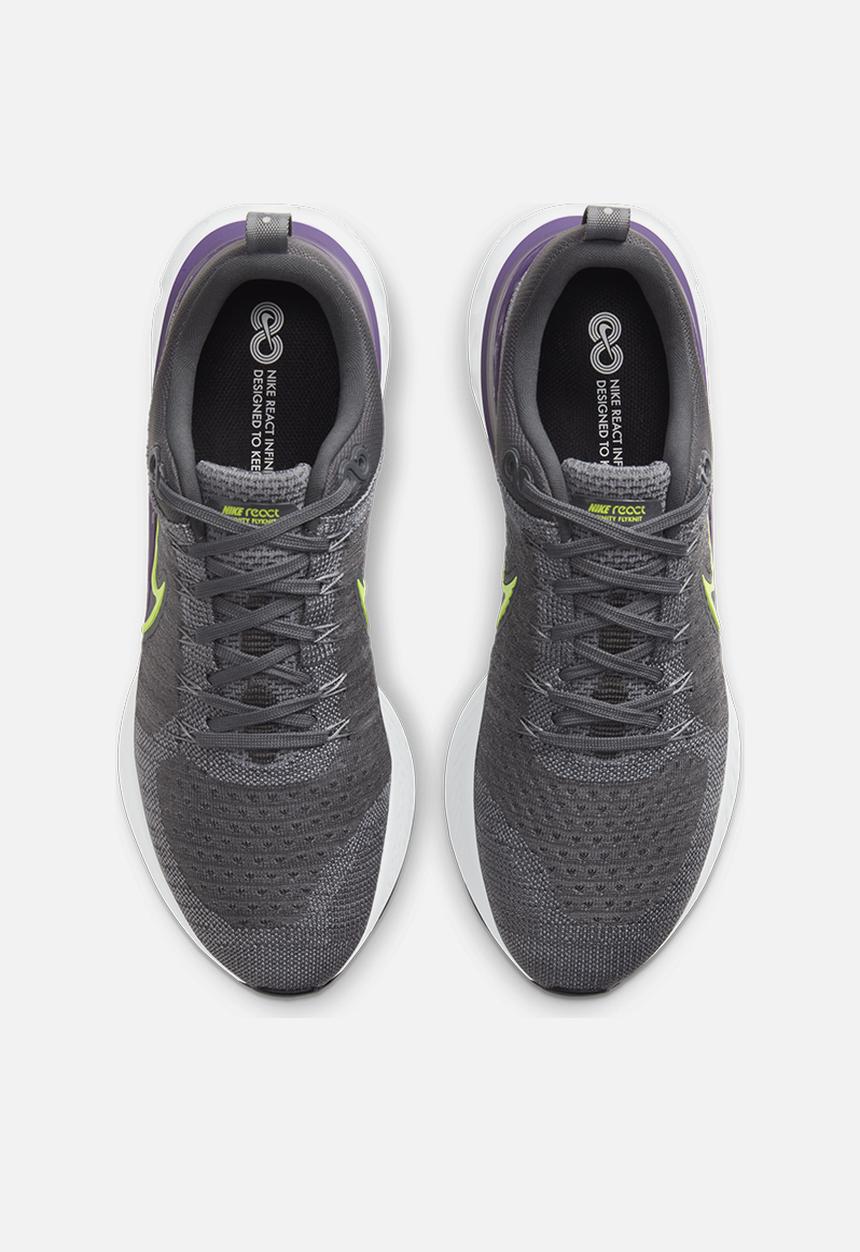 Nike - React infinity run flyknit 2 - particle grey/volt-iron grey-wild berry