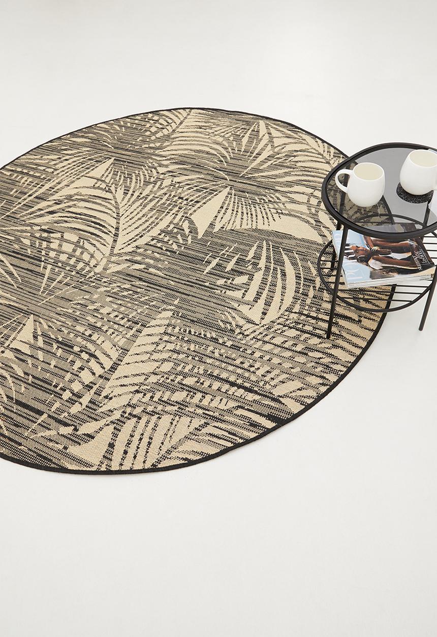 Hertex Haus - Cocos round rug - black