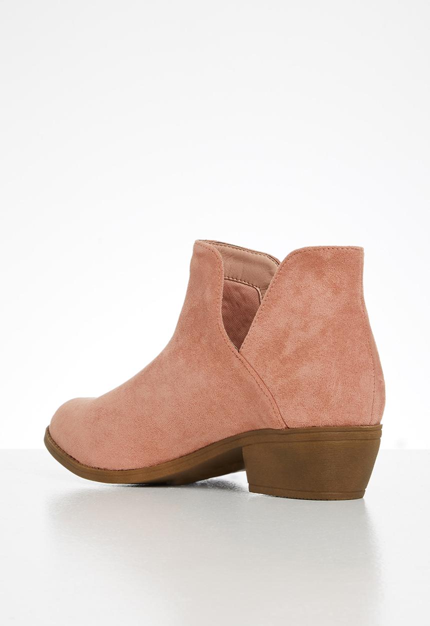 Jada - Western side cut ankle boot - dusty pink