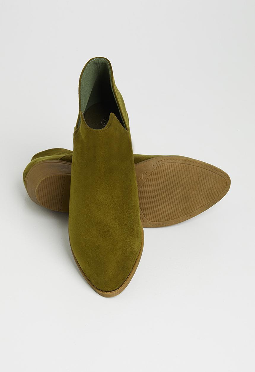 Jada - Western side cut ankle boot - olive