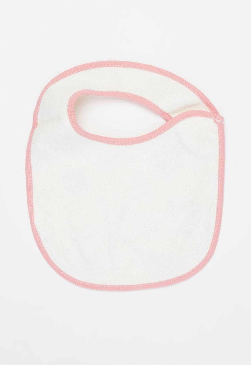Pop Candy - Baby girls 2 pack bibs - pink & white