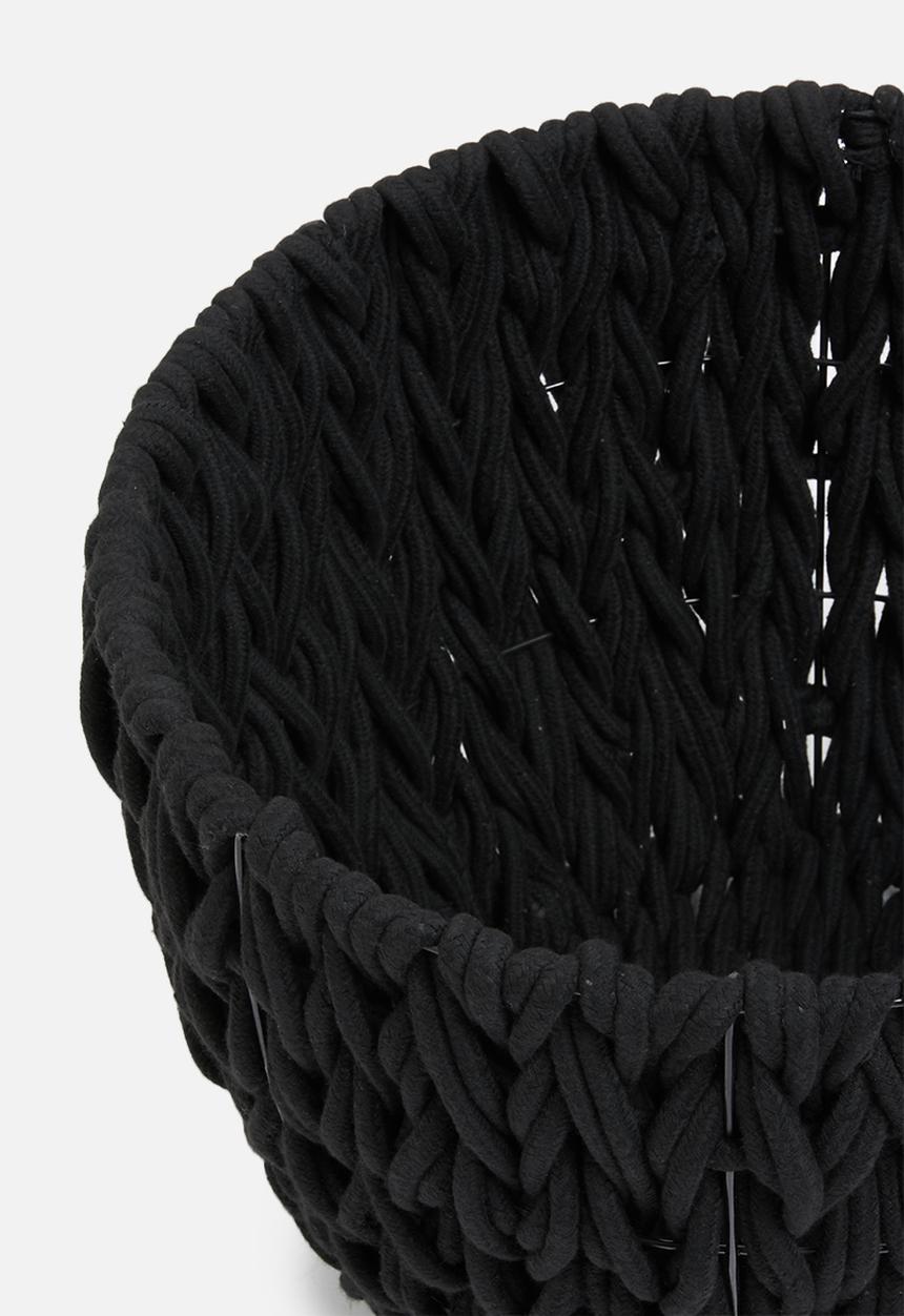Sixth Floor - Large braided cotton rope basket - black